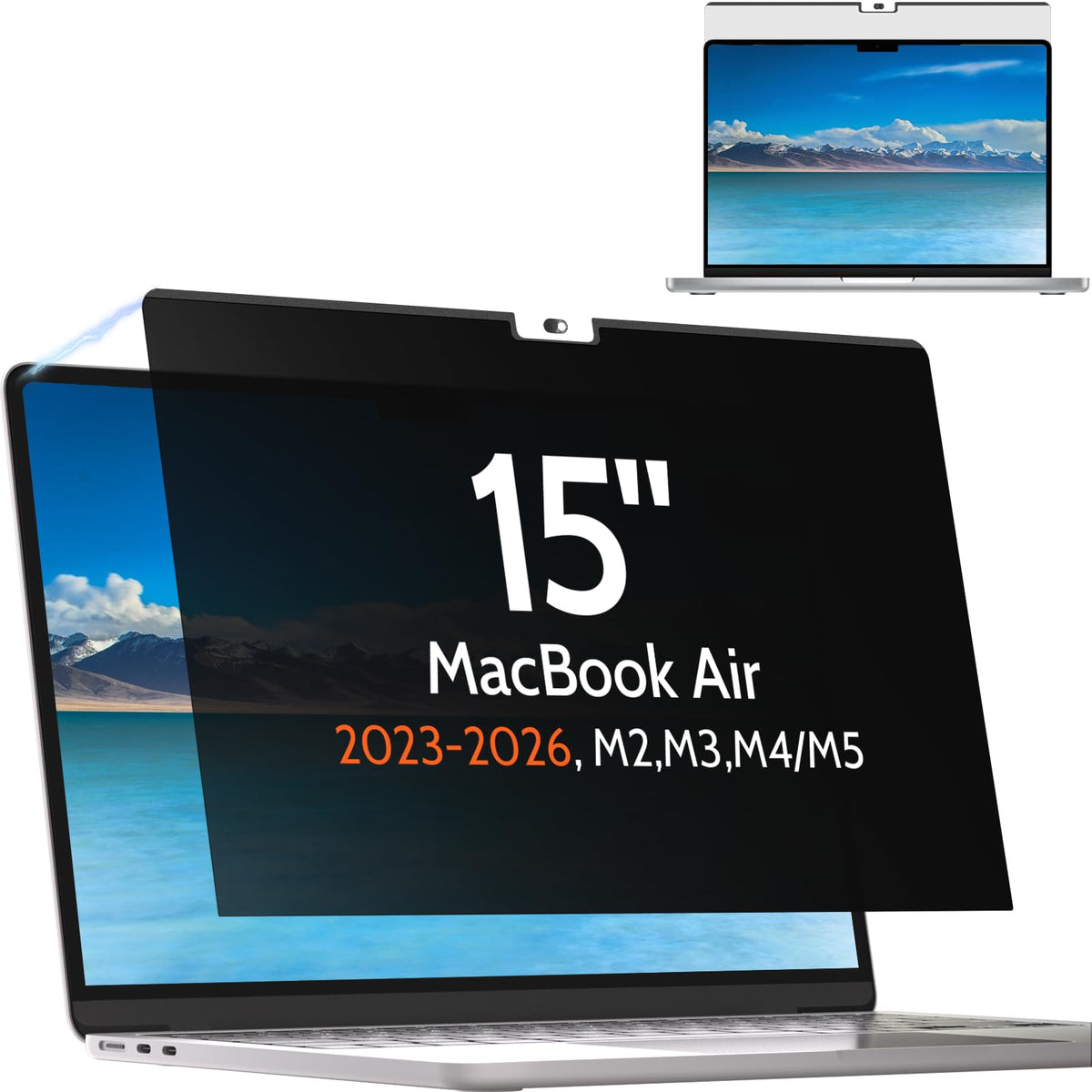 Mamol front view on MacBook Air 15 showing clean fit and protection benefit
