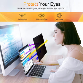 Mamol installed on laptop in office improving privacy and reducing side viewing