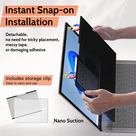Mamol magnetic attachment aligning to Surface Laptop Studio frame for easy install
