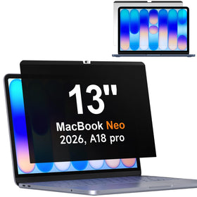 Mamol magnetic privacy screen for MacBook Neo 13 blocks side glare for secure work.