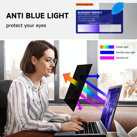 Mamol 13.3-inch privacy filter matte side reduces glare for comfortable viewing.