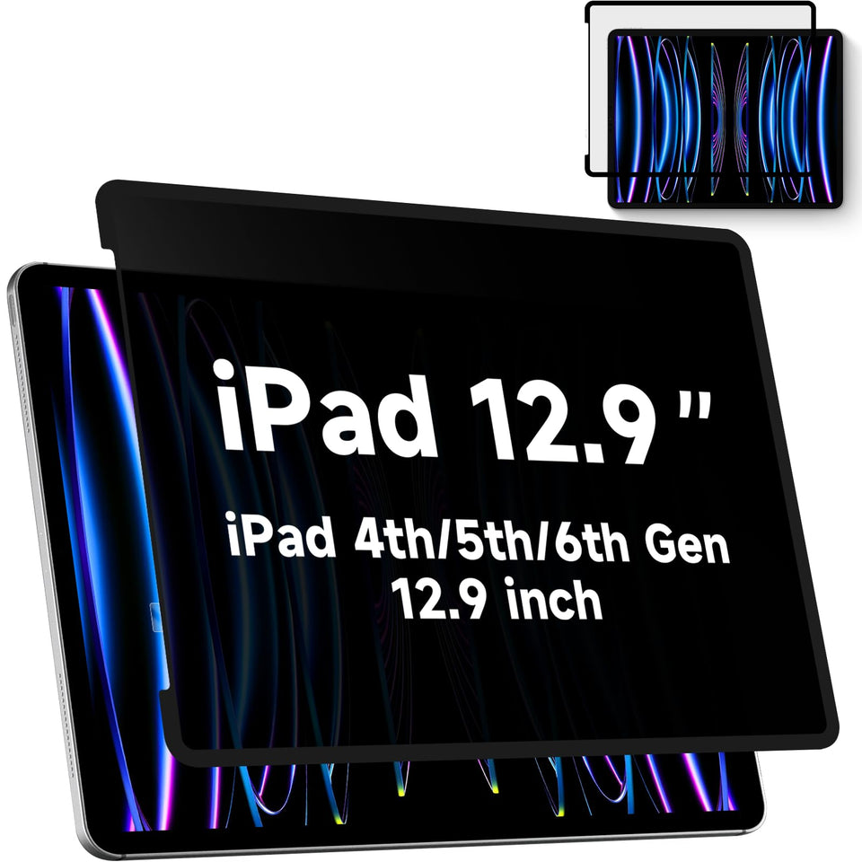 Mamol privacy screen for iPad Pro 12.9 inch with bubble-free installation and privacy