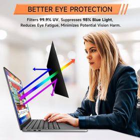 Mamol privacy screen with blue light filter on MacBook 13-inch for comfortable daytime use