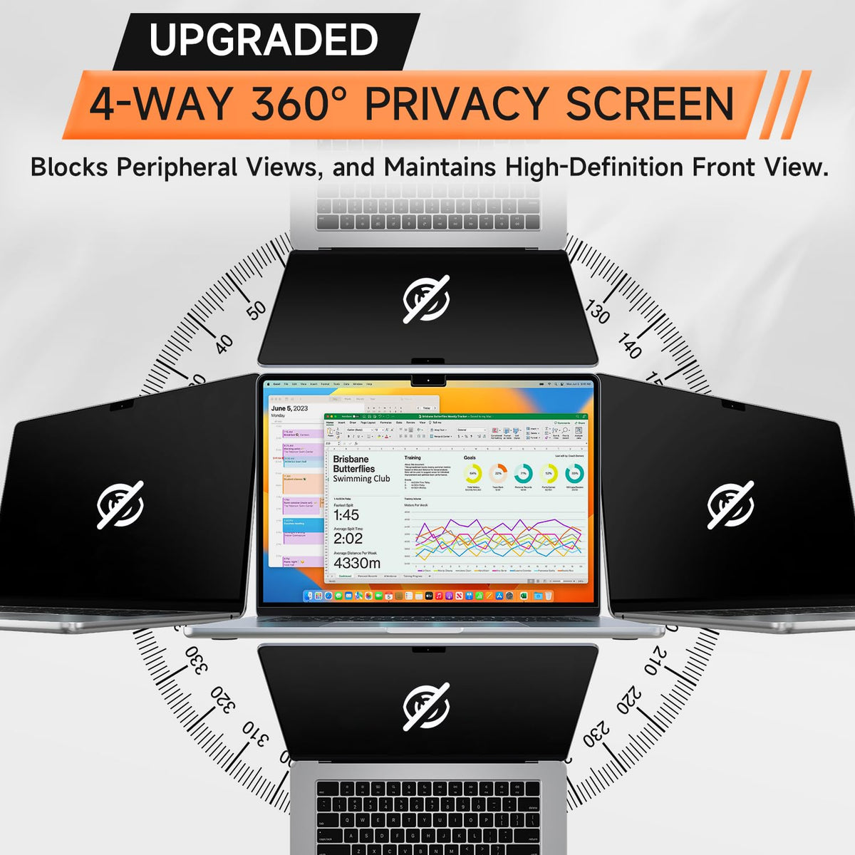 Blue light filter on Mamol privacy screen for MacBook Air 15