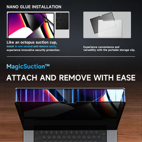 Mamol privacy screen for MacBook Pro 14 preserves HD clarity with privacy layer.