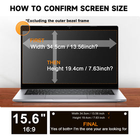 Mamol size comparison guide showing correct 15.6 fit to prevent wrong purchases