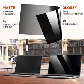 Mamol screen beside ruler showing 15 1/16 inch width and correct fit for 17.3 inch displays