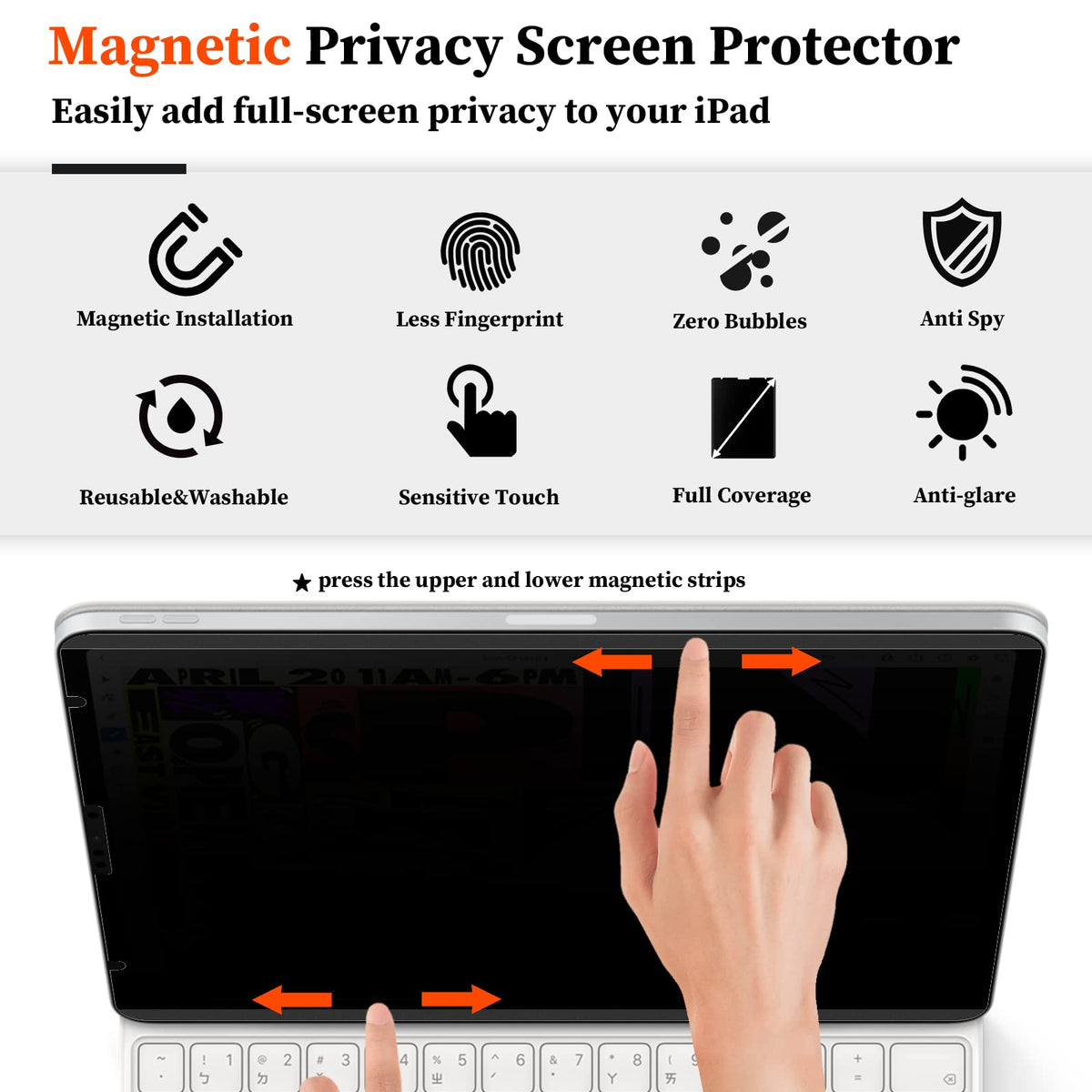 Mamol with hand for scale illustrating full‑screen protection and fit