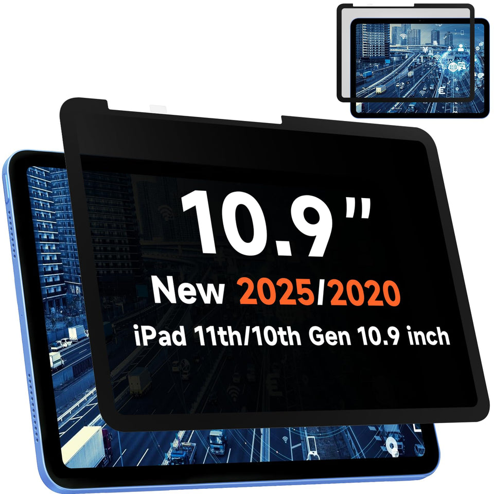 Mamol privacy screen for iPad 10th/11th gen front view offering discreet privacy while preserving clarity.
