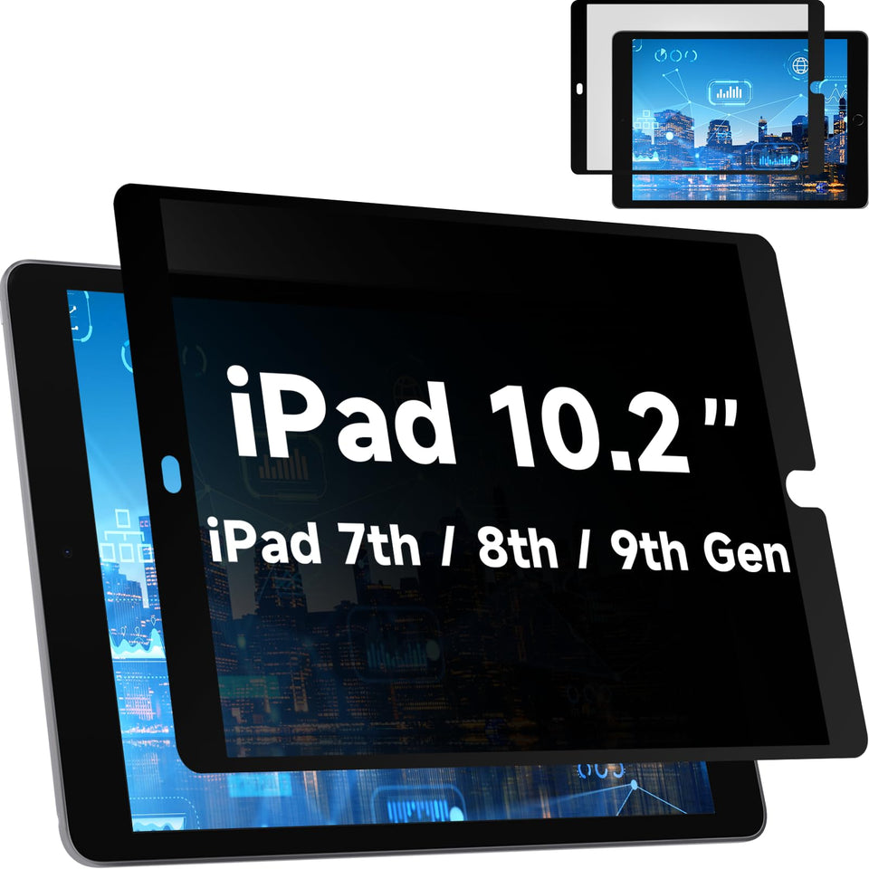 Mamol privacy screen for iPad 10.2 front view with bubble-free seal