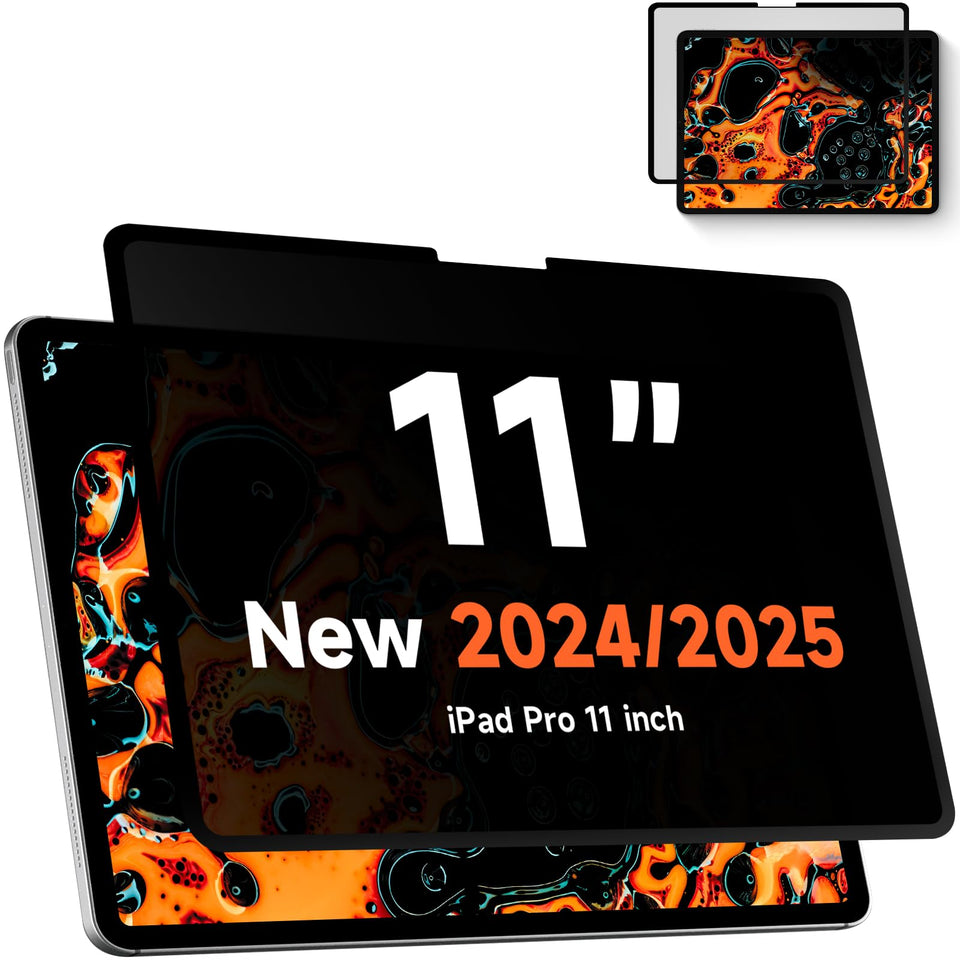 Mamol Upgrade Privacy Screen for iPad Pro 11-inch hides content from side angles for privacy.