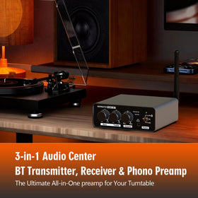 MANAYO PM6BT back panel with RCA inputs for easy setup.