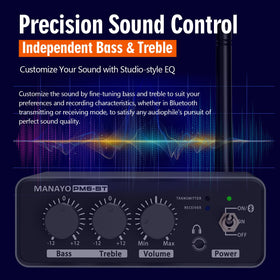 MANAYO PM6BT external antenna demonstrates extended wireless range.