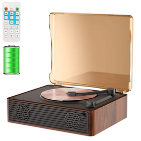 MANAYO X99 front view with walnut wood and clear acrylic lid for stylish home decor.