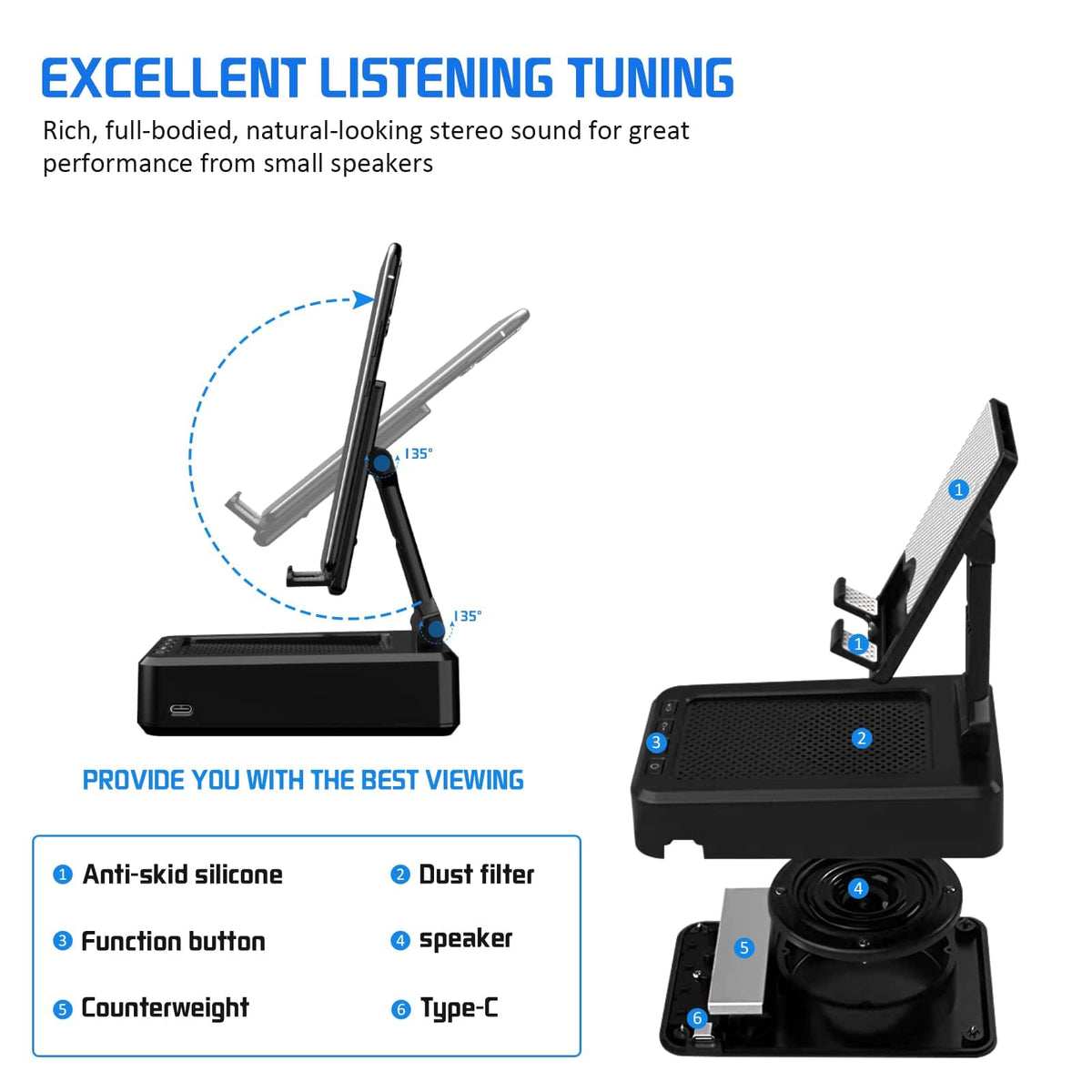 Manelord adjustable-angle viewing for comfortable hands-free use