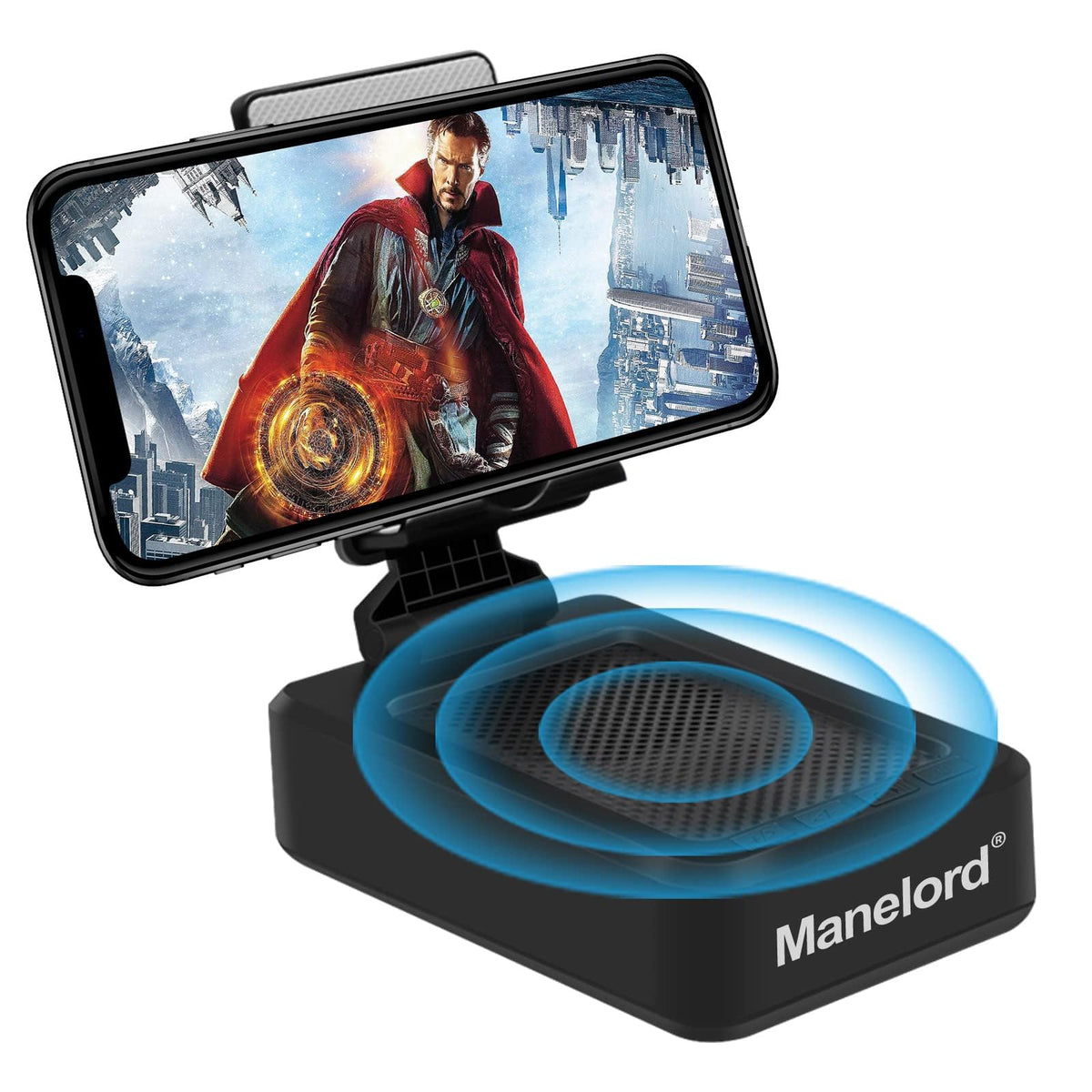 Manelord Bluetooth speaker and phone stand for immersive hands-free viewing