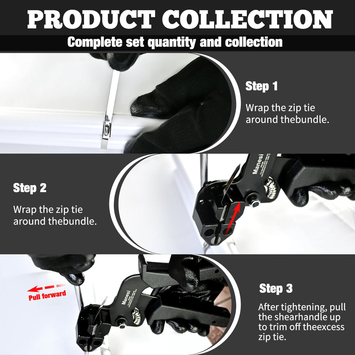 Manesi gloves and tie remover displayed, protect hands and allow safe rework