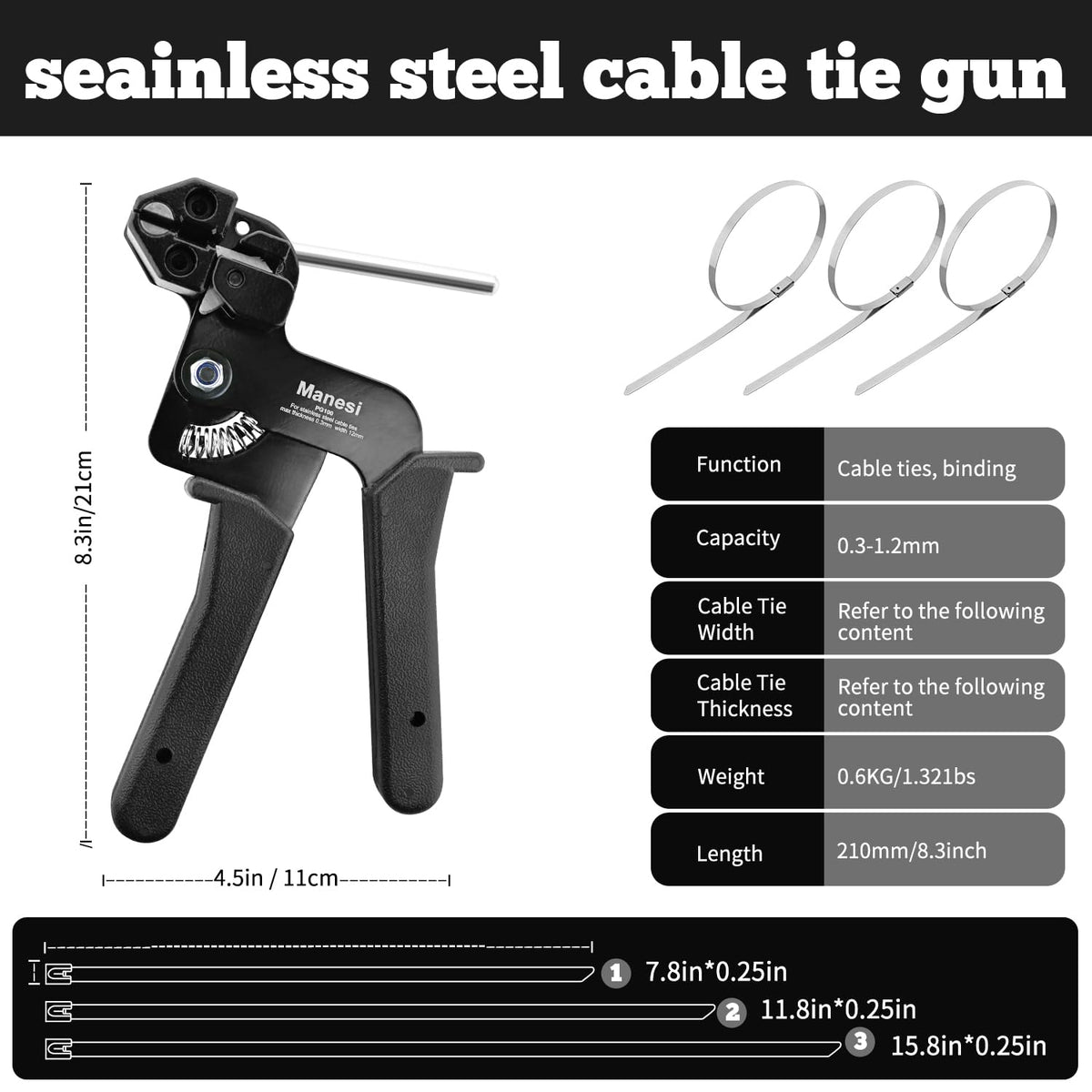 Manesi gun closeup of heat-treated steel construction, conveys long-lasting professional performance