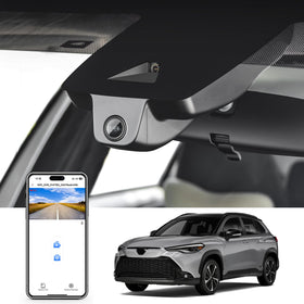 Mangoal 4K dash cam behind the rearview mirror with OEM-style fit.