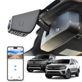 Mangoal 4K dash cam front-panel integration for Ford Expedition.