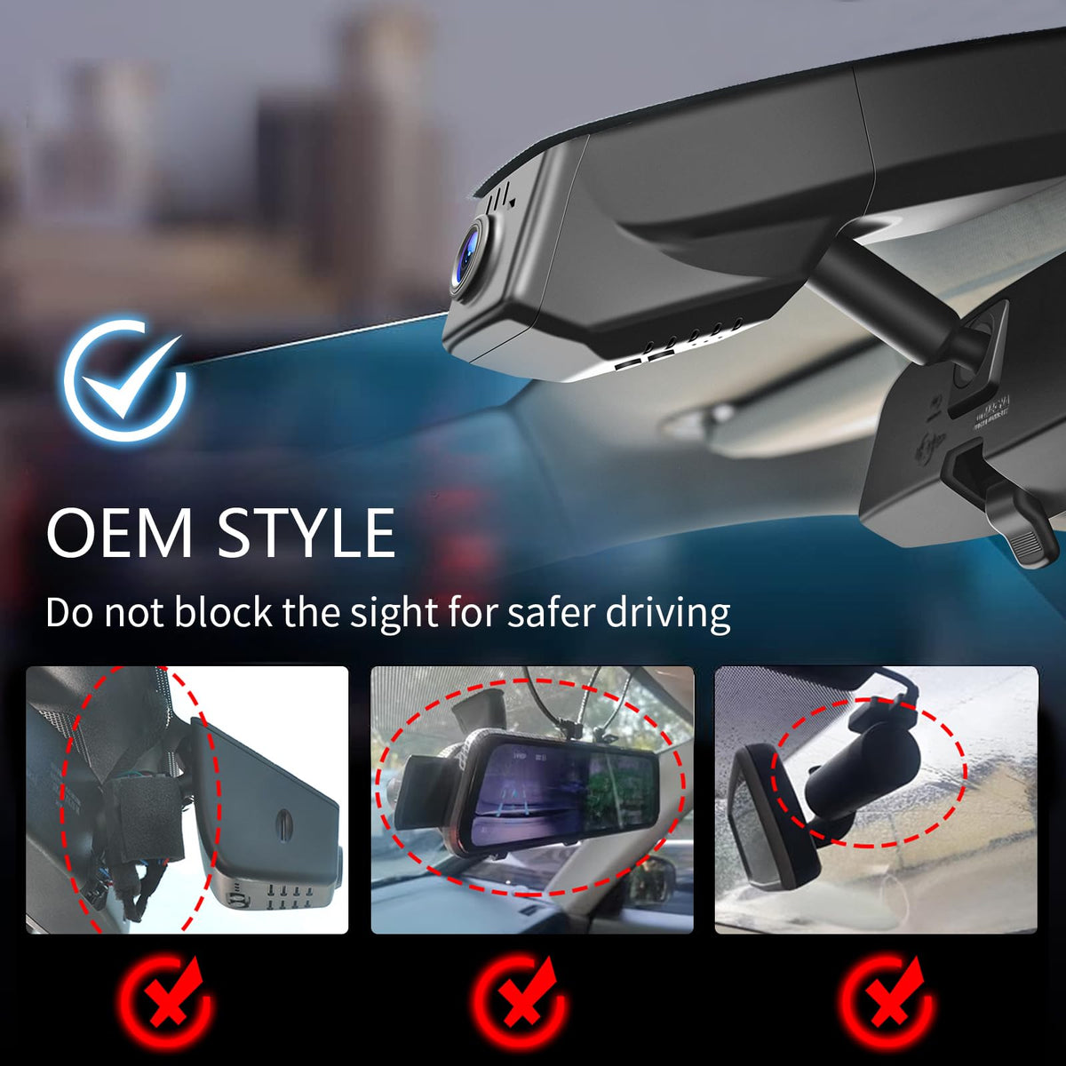 Mangoal dash cam loop recording and G-sensor protect important clips from overwriting.