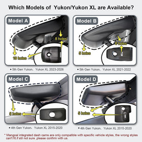 Mangoal 4K dash cam model C vs D comparison highlighting sensor cover differences.