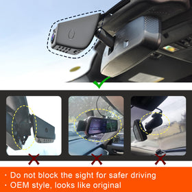 Mangoal dash cam behind-mirror OEM-look installation for Expedition