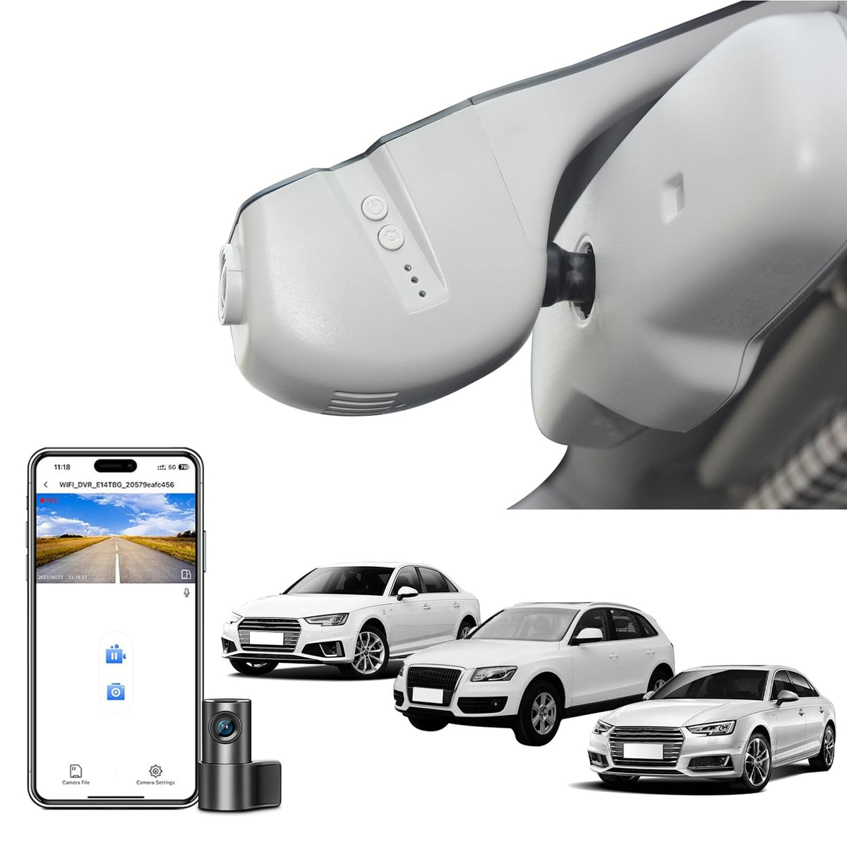 Mangoal front view 4K dash cam for Audi Model B Gray delivers clear road footage