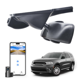 Mangoal Front 4K dash cam behind the Durango windshield for sharper road signs
