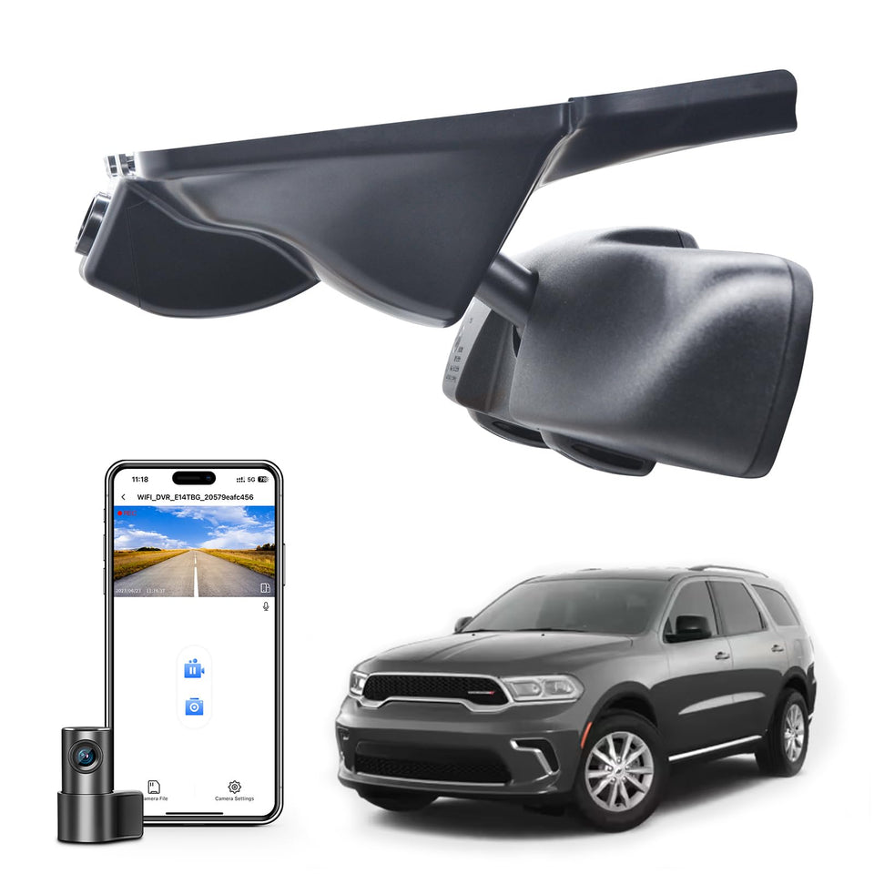 Mangoal Front 4K dash cam behind the Durango windshield for sharper road signs