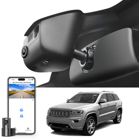 Mangoal front 4K dash cam on Jeep Grand Cherokee showing clear road details
