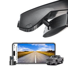 Mangoal front 4K dash cam front view for GMC Sierra with crisp forward footage
