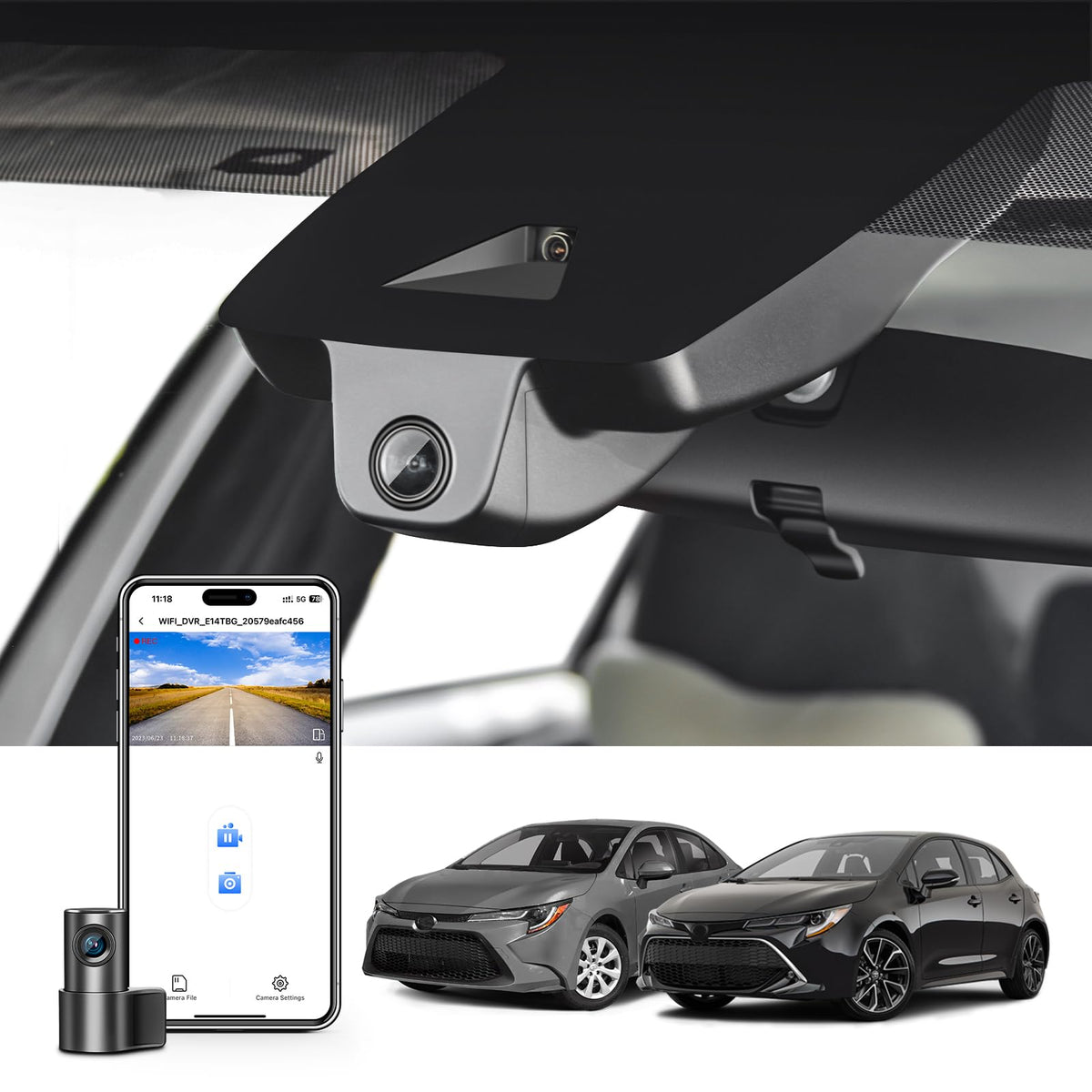 Mangoal front 4K dashcam for Corolla 2020-2022 delivering ultra-clear road footage