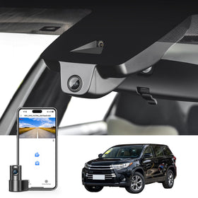 mangoal front 4K dashcam installed in Toyota Highlander Model B for crisp road details.
