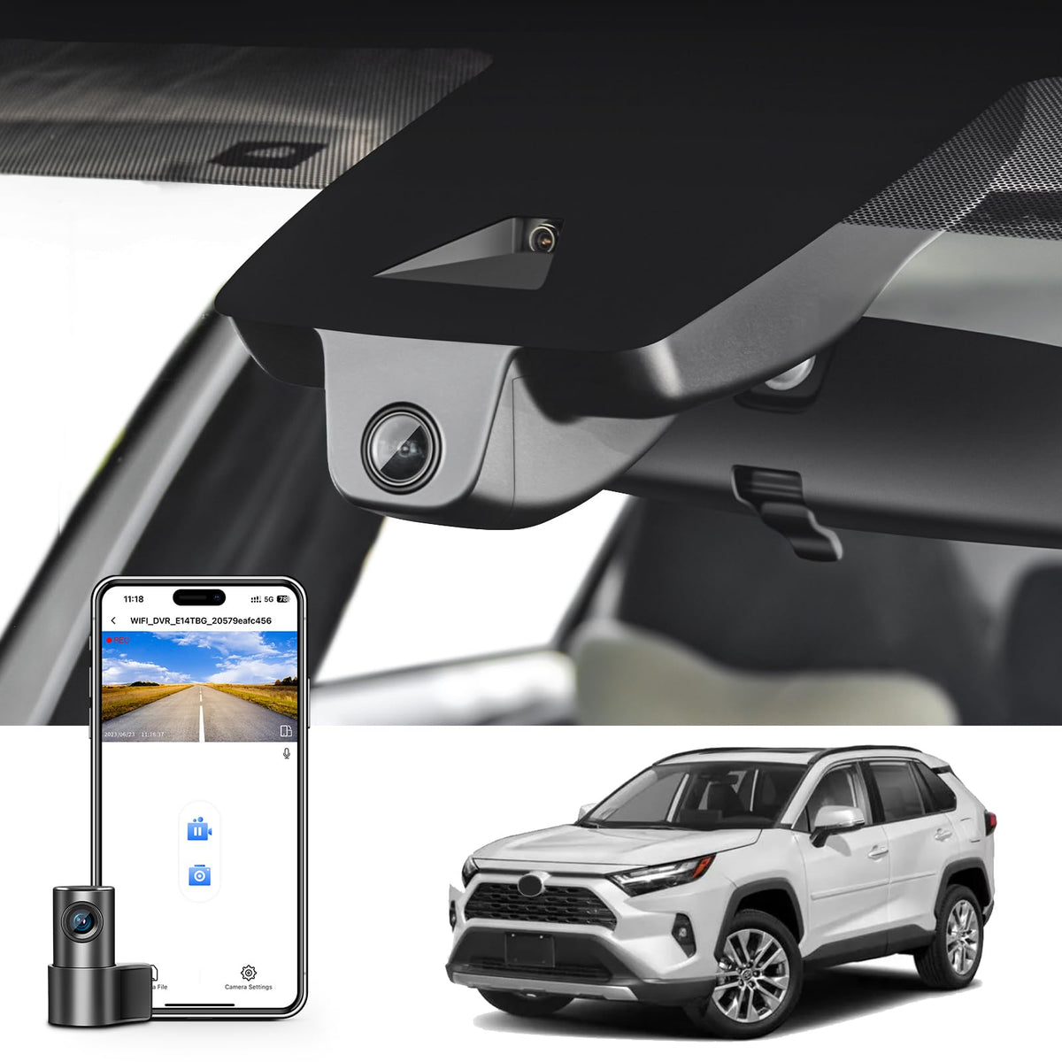 Mangoal Front 4K dash cam for Toyota RAV4 delivers crisp road signs.