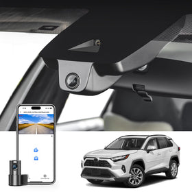 Mangoal Front 4K dash cam for Toyota RAV4 delivers crisp road signs.