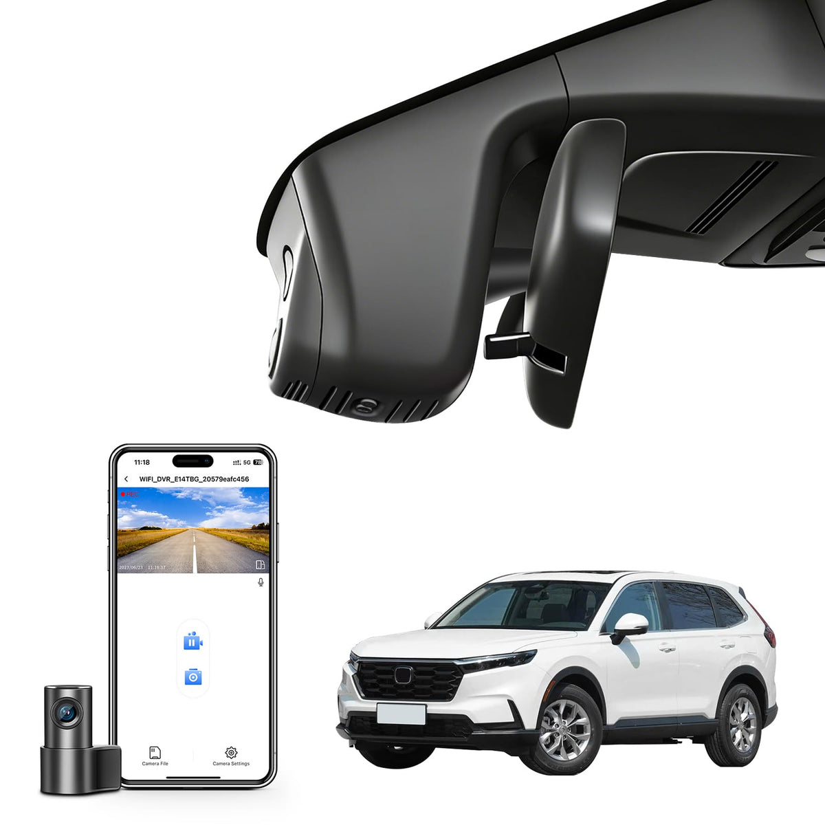 Mangoal front dash cam 4K captures crisp, detailed Honda CR-V cabin footage.