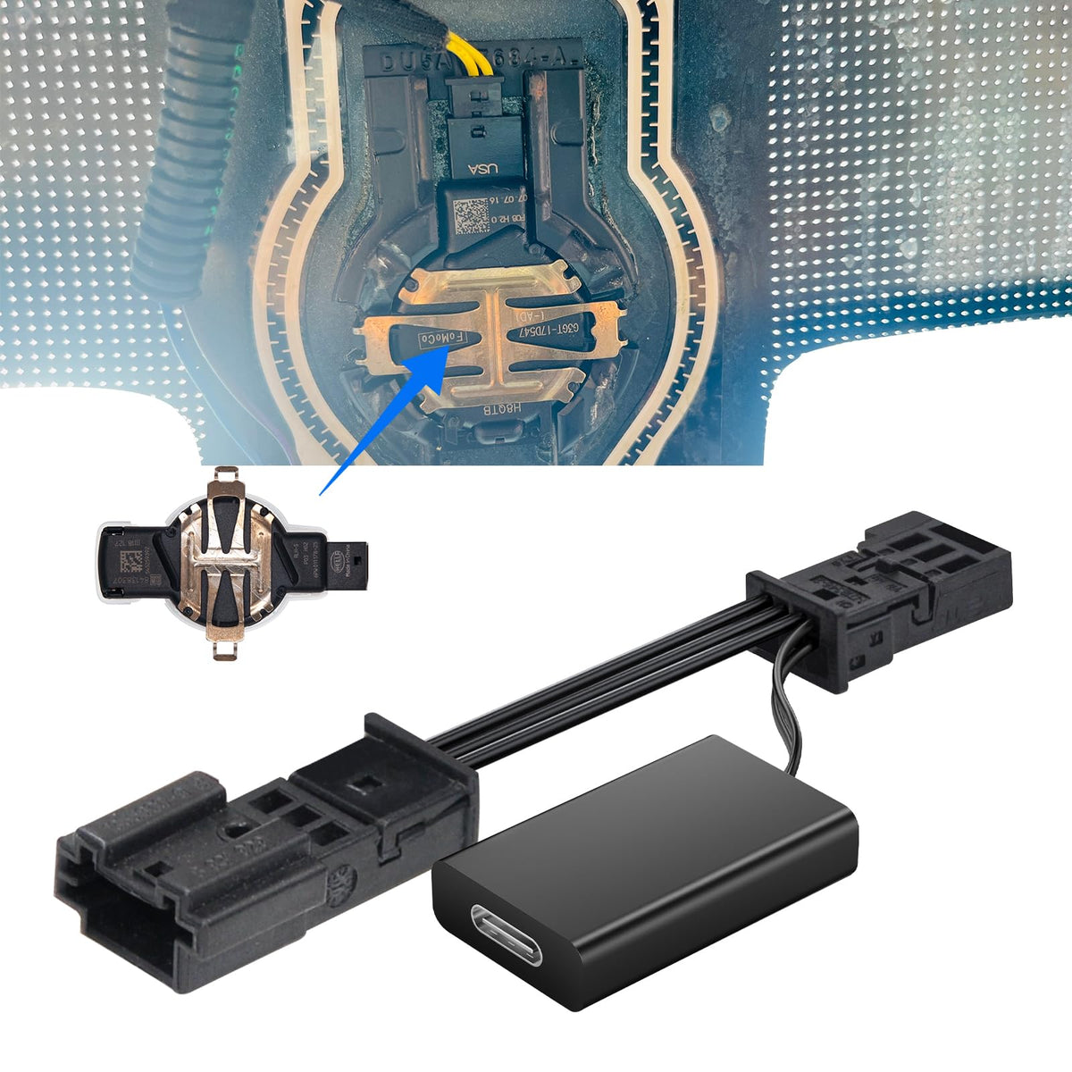 mangoal front plug view showing connector and secure fit benefit