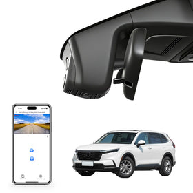 Mangoal Honda CR-V dash cam behind the rear-view mirror for OEM-like integration.