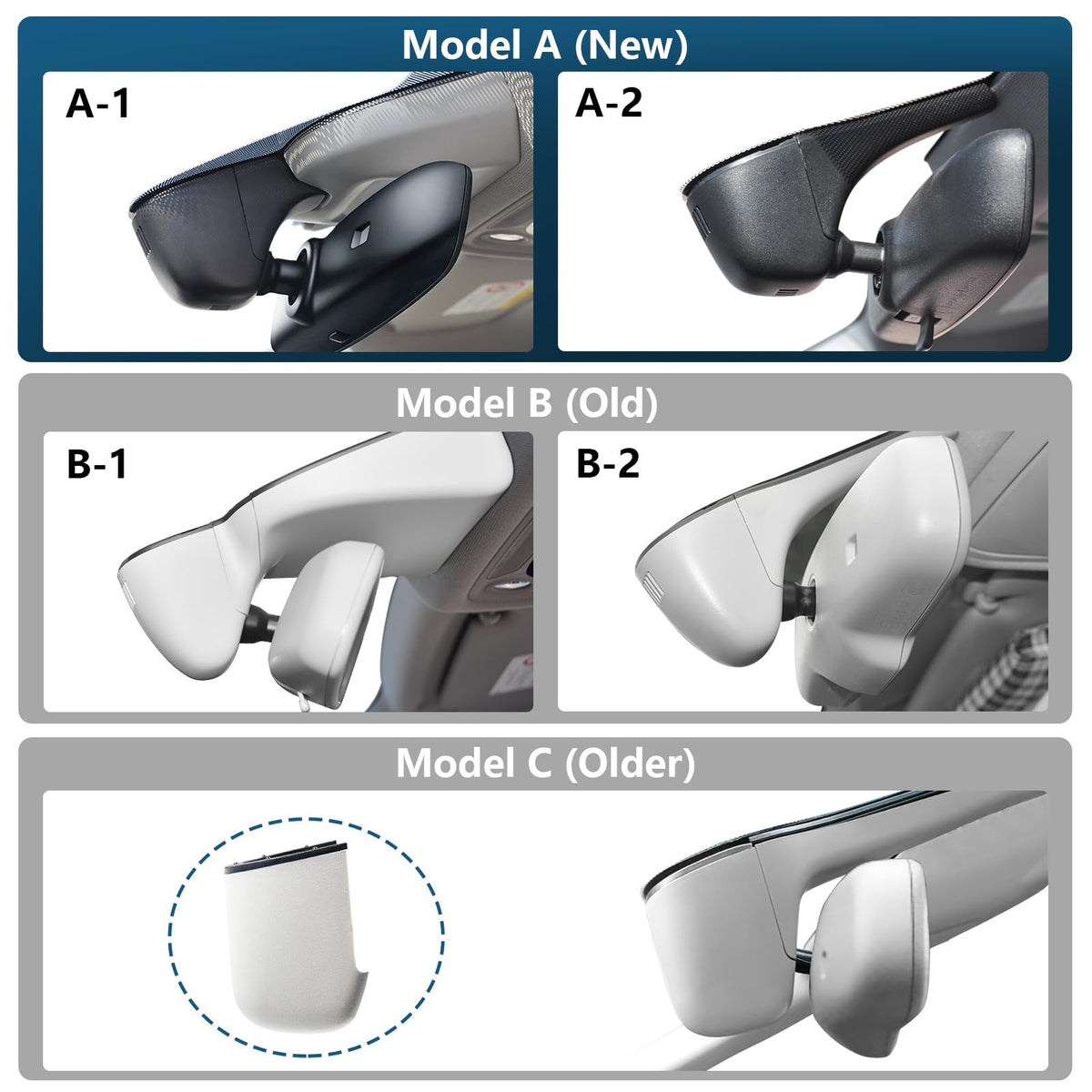 Mangoal OEM-look dash cam installation behind the rearview mirror maintains Audi profile