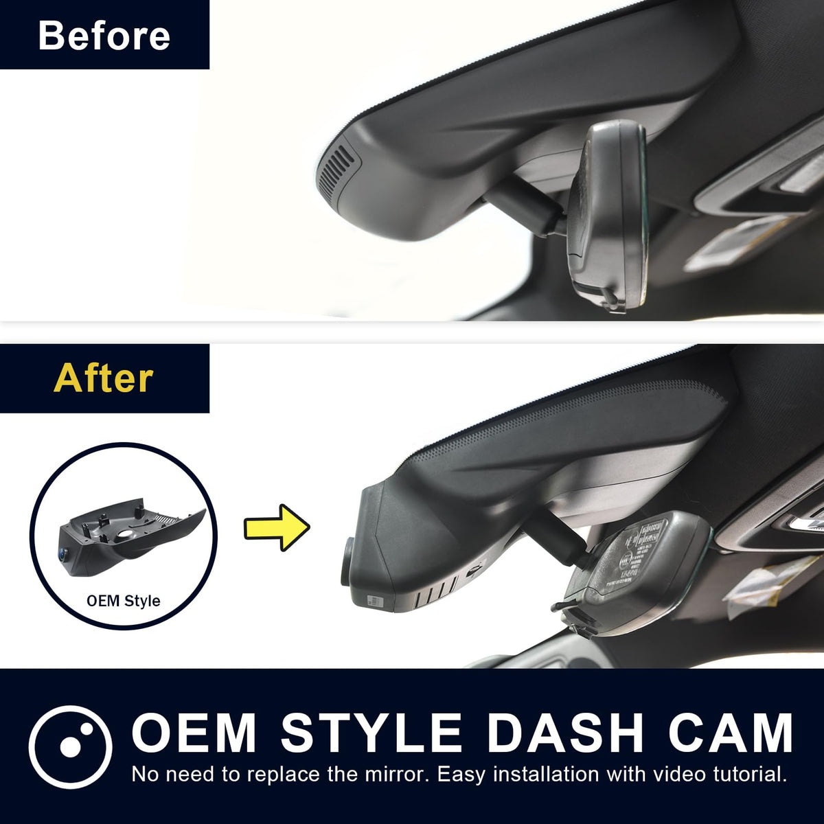 Mangoal OEM-look dash cam blends with Sierra interior styling
