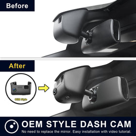 Mangoal OEM-look installation behind rearview mirror.