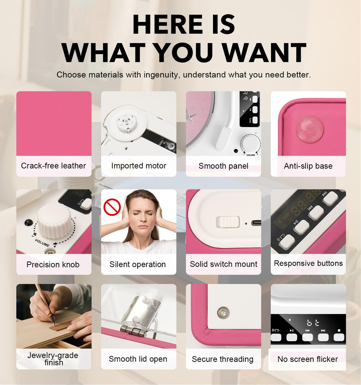 MANGOSTAN portable CD player with dual hi-fi speakers delivering room-filling sound.