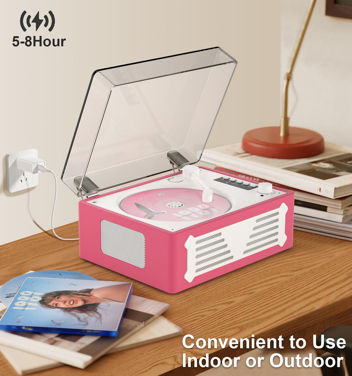MANGOSTAN portable CD player TF card slot for flexible music sources.