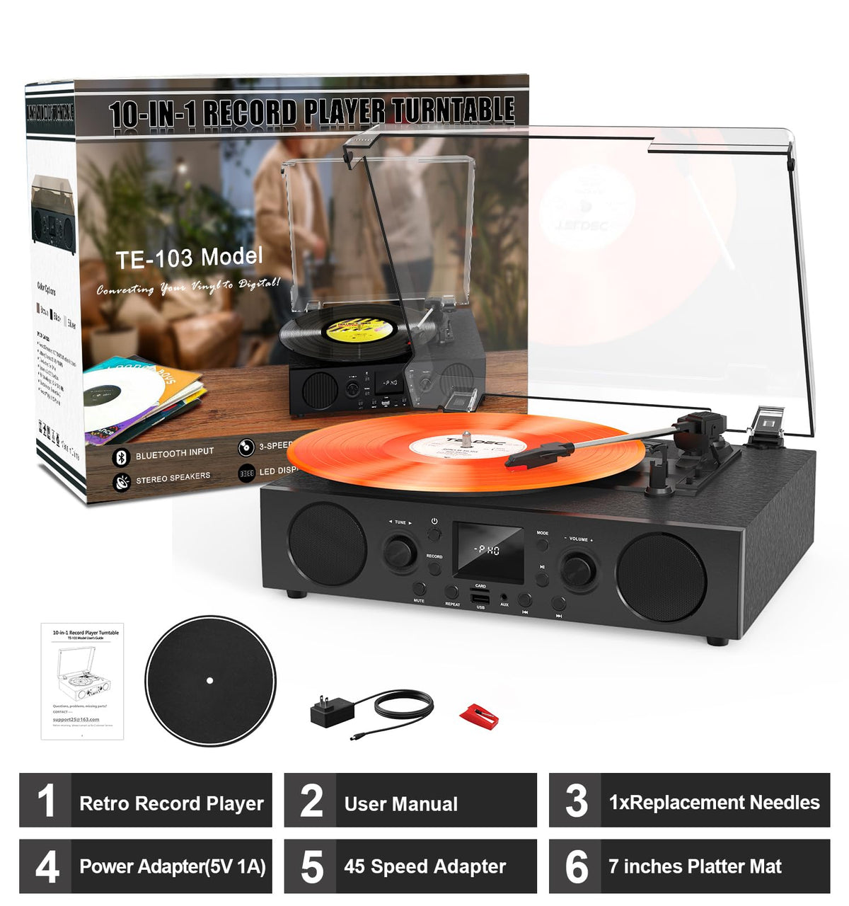 MANGOSTAN auto-stop feature stops rotation at the end of a record.