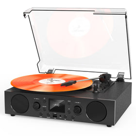 MANGOSTAN record player with built-in speakers for room-filling sound.
