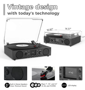 MANGOSTAN record player FM radio with presets for easy listening.