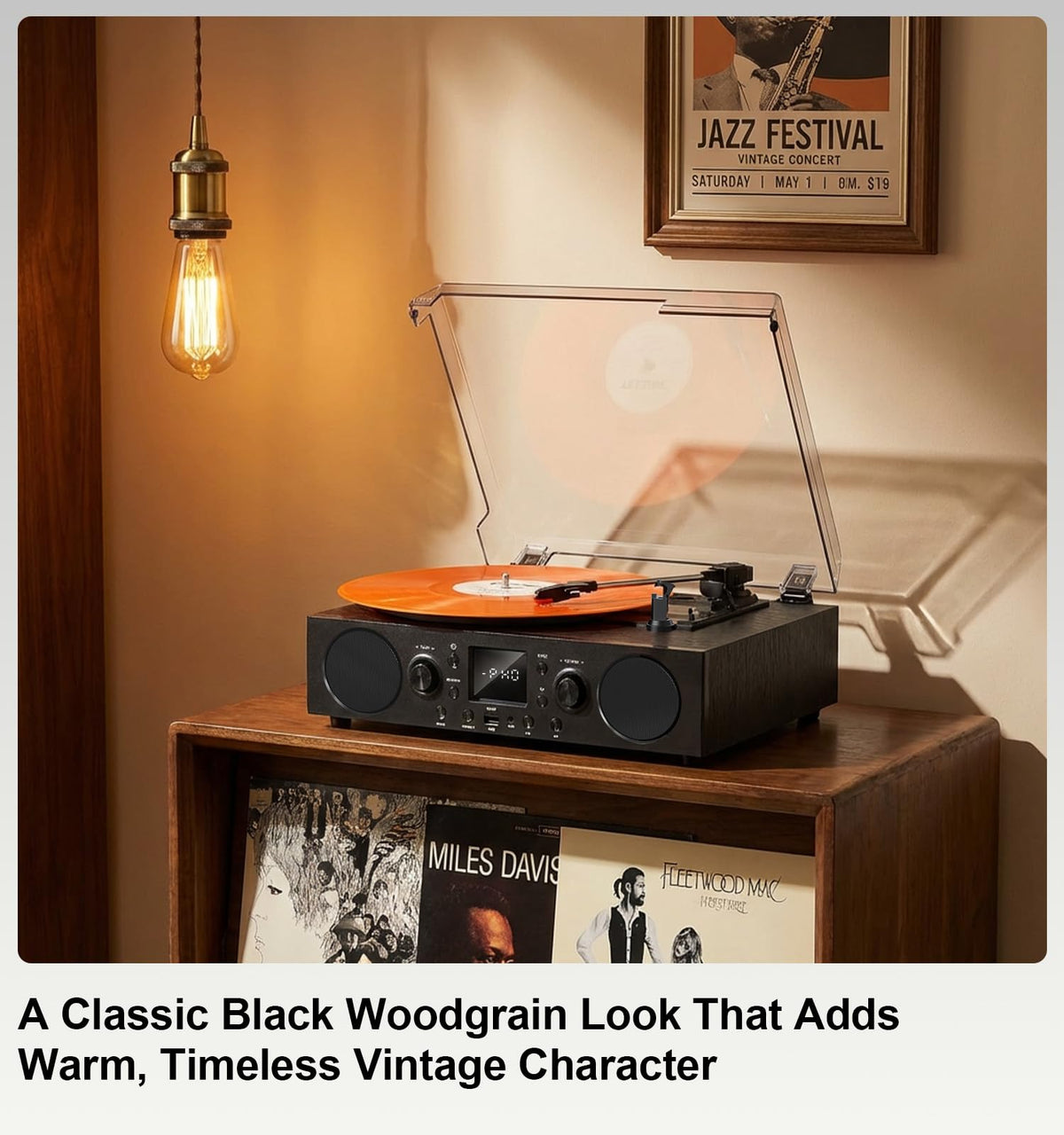MANGOSTAN record player USB recording captures vinyl to MP3 or WAV formats.