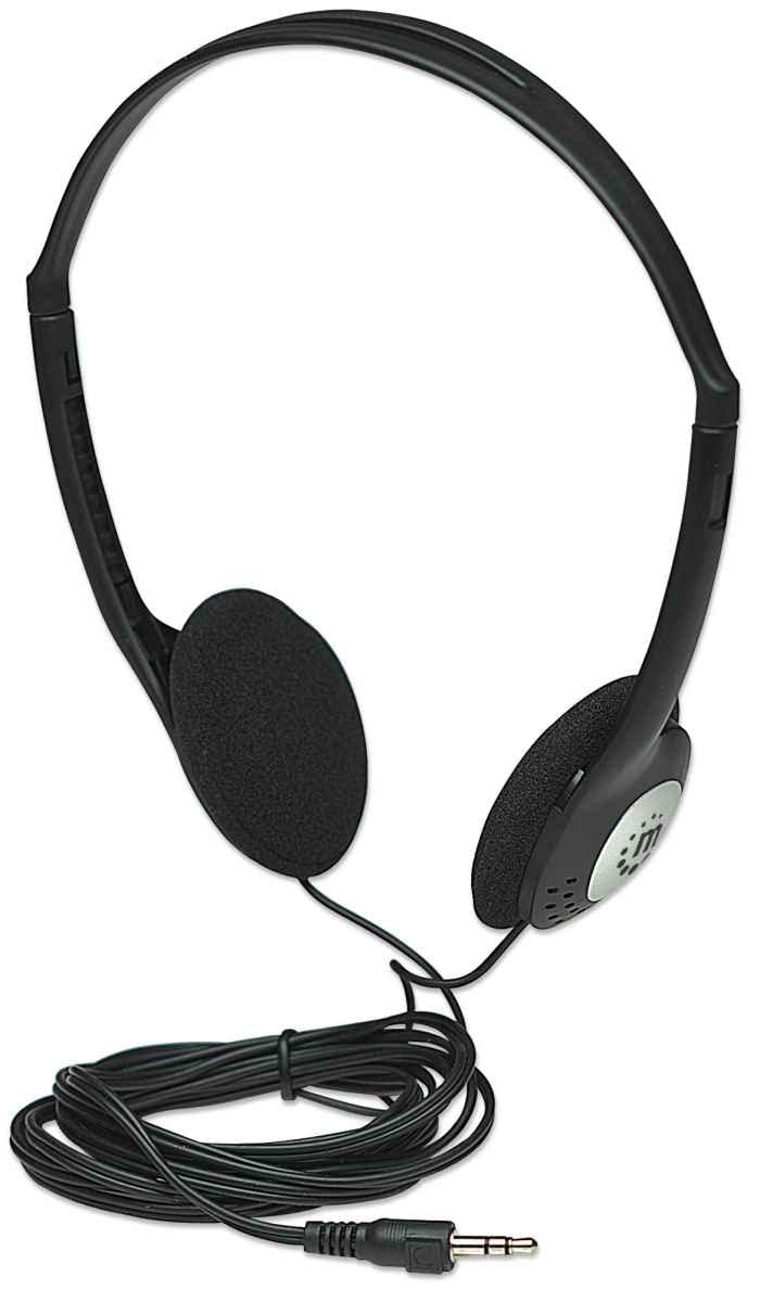 Manhattan on-ear headphones with foam earpads for comfortable listening sessions.