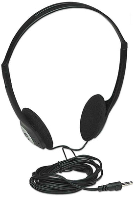 Manhattan on-ear headphones with a long 6ft cord for desktop use.